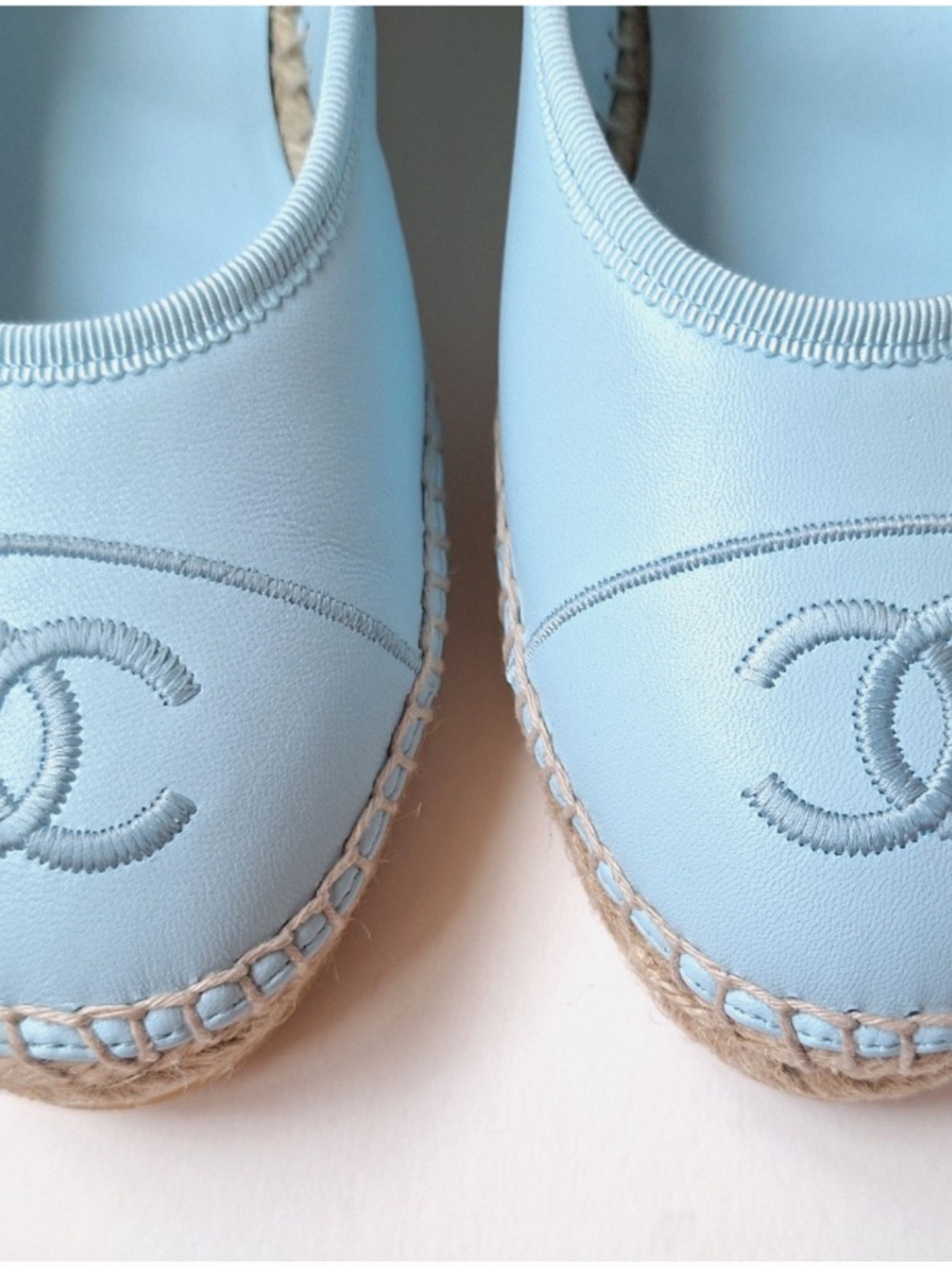 NOT FOR SALE: CHANEL 26S Lambskin Mary Jane Light Blue Espadrilles 2026 - Picture 10 of 11